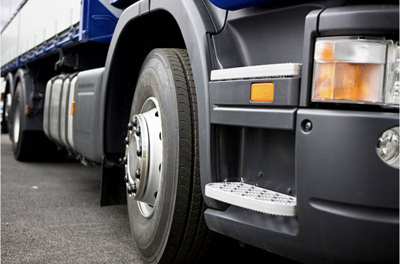 Semi Truck Tire close up view